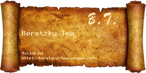 Beretzky Tea névjegykártya